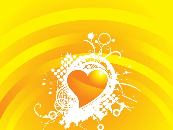 Yellow valentines heart-shape — Stock Vector