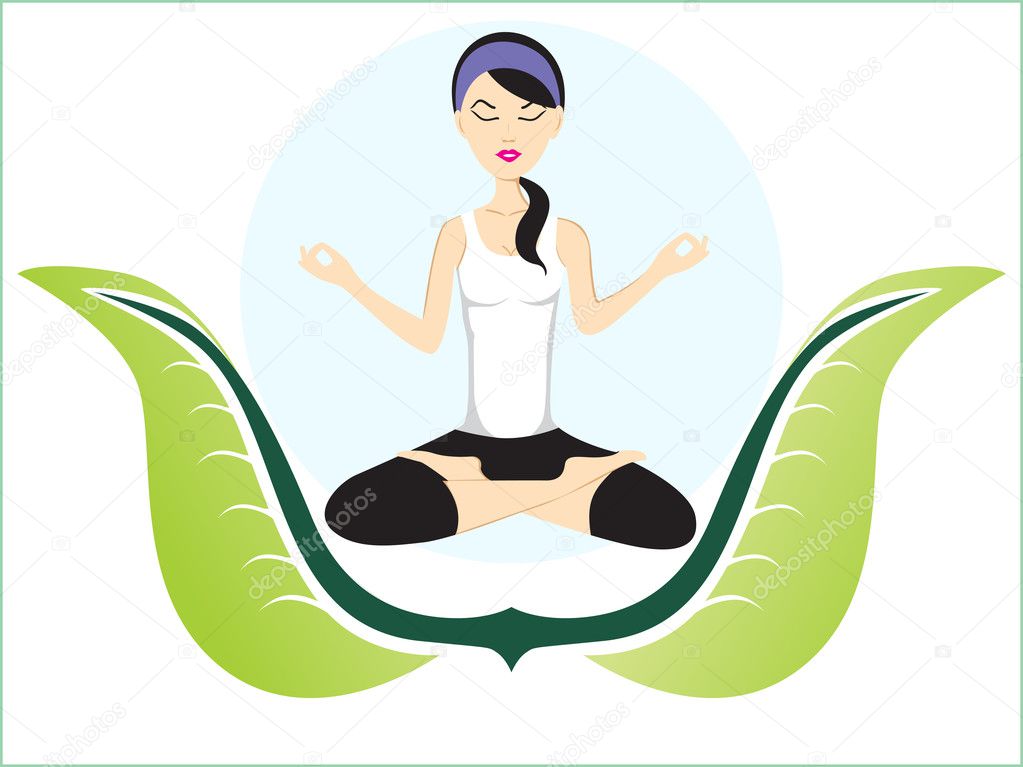 Illustration of girl doing yoga