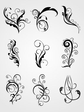 Artistic modern tattoos collection clipart