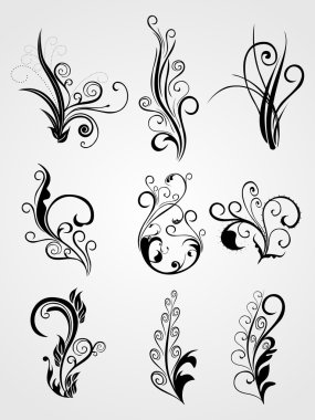 Background with floral tattoos clipart