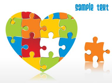 Abstract heartshape puzzle integration clipart