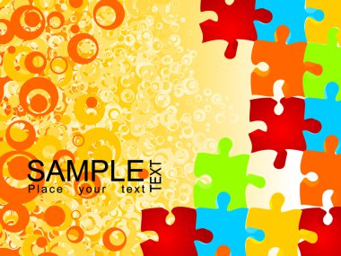 Cirle pattern with colorful puzzle clipart