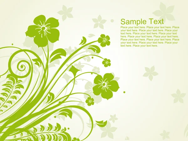 緑の花柄のパターン図 — ストックベクタ