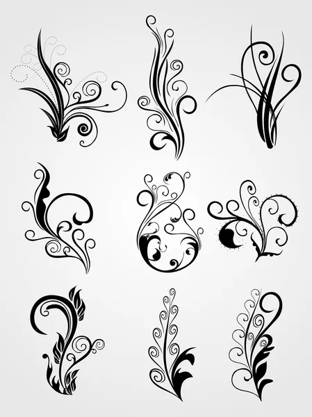 Achtergrond met florale tatoeages — Stockvector