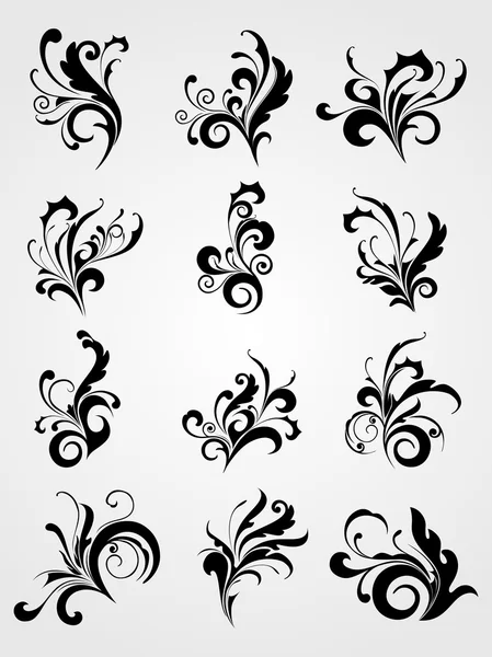 Collectie van scroll patroon tatoeages — Stockvector