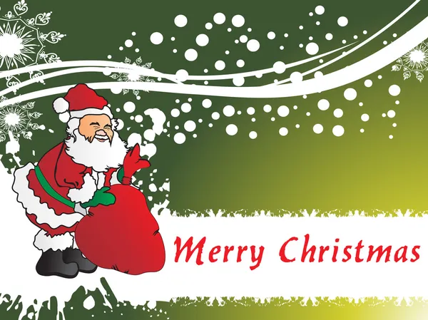Illustrazione Babbo Natale con sacchetto regalo — Vettoriale Stock