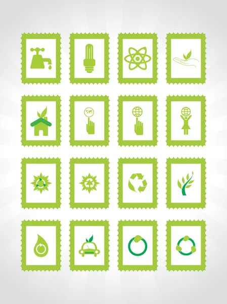 Abstrakt ekologi serien ikon set9 — Stock vektor