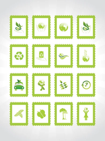 Serial streszczenie ekologia ikona set6 — Wektor stockowy