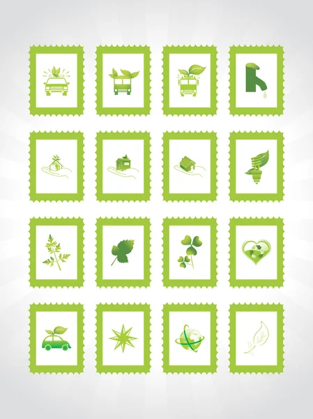 Conjunto de iconos de la serie ecología abstracta1 — Archivo Imágenes Vectoriales