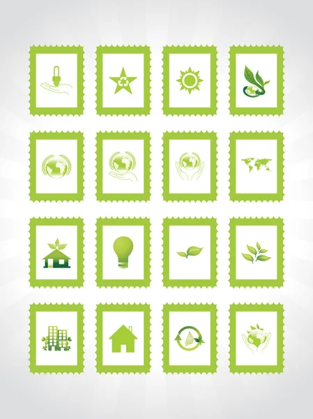 Serial streszczenie ekologia ikona set2 — Wektor stockowy