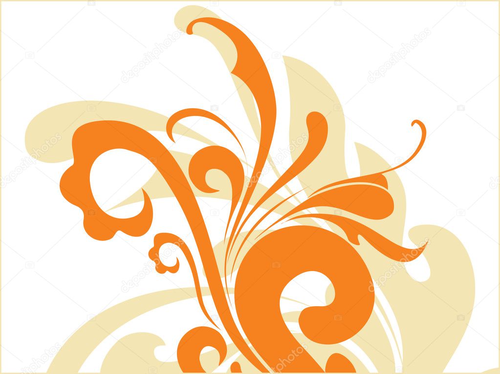 Abstract orange floral background