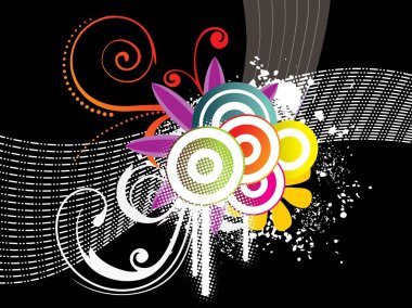 Colorful artwork with grunge clipart