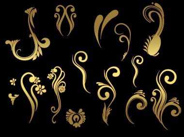 Background with golden tattoos clipart