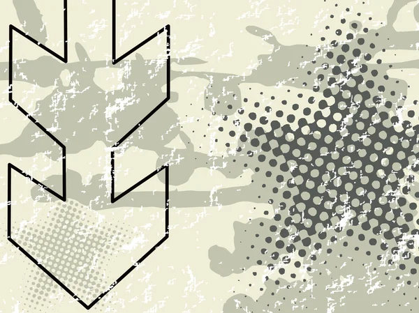 Grungy fond pointillé avec pointe de flèche — Image vectorielle
