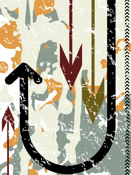 Fond grunge coloré avec des flèches — Image vectorielle