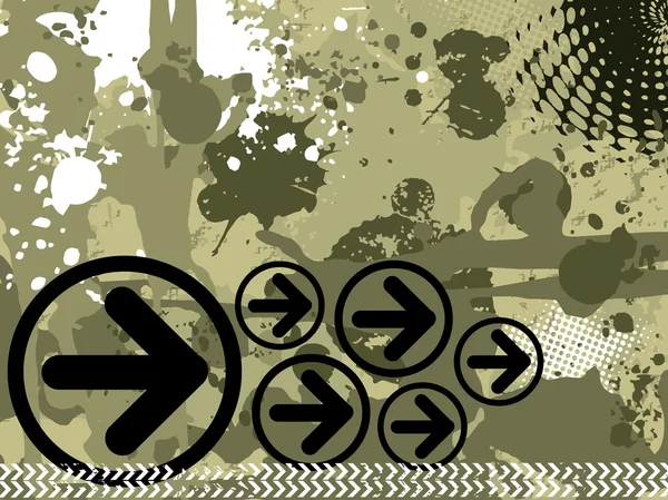 Grungy Hintergrund mit schwarzer Pfeilspitze — Stockvektor