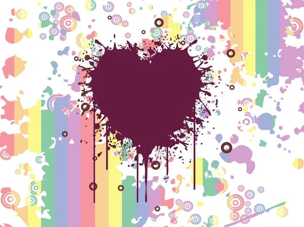 Coração resmungão com obras de arte coloridas — Vetor de Stock