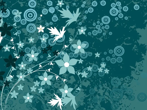 Grungy sfondo floreale, illustrazione — Vettoriale Stock