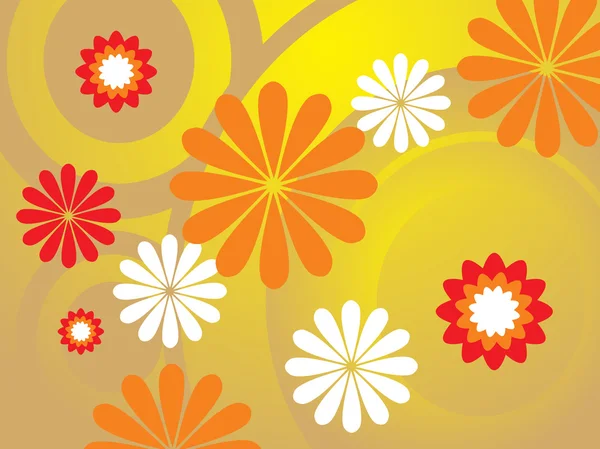 黄色背景的花朵 — 图库矢量图片