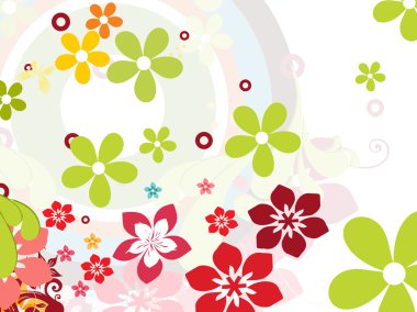 Colorful blossoms pattern wallpaper clipart