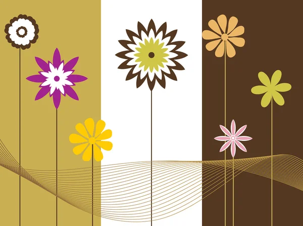 Ola con colorido árbol de flores — Archivo Imágenes Vectoriales