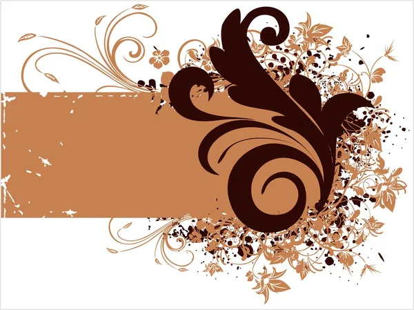 Grungy bannière motif floral — Image vectorielle