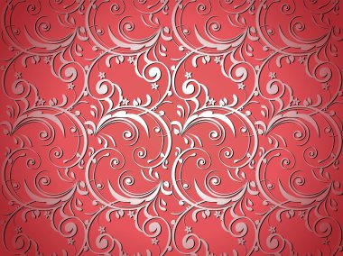 Red artistic flower design background clipart