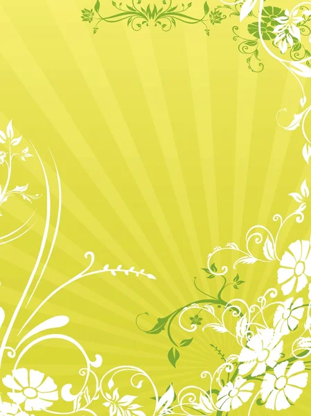 Strahlen Hintergrund mit floralem Design — Stockvektor