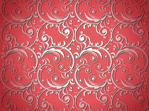 Red artistic flower design background — Stock Vector
