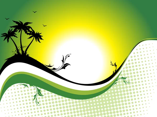Carte palmiers, illustration vectorielle — Image vectorielle
