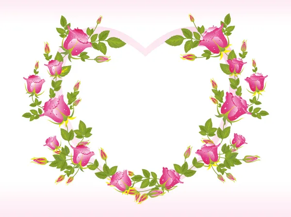 浪漫的粉色心形形状框架 — 图库矢量图片