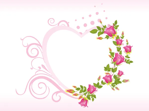 Ganska rosa hjärta form ramar — Stock vektor