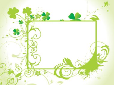 Shamrock flower frame clipart