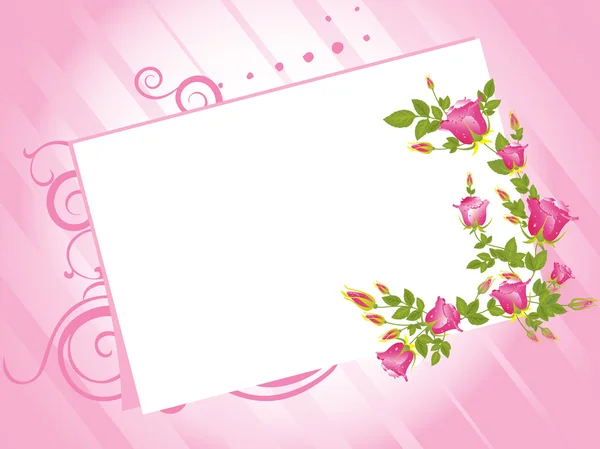Letterpad con motivo rosa — Vettoriale Stock
