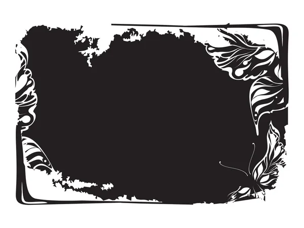 Grungy fond noir avec papillon — Image vectorielle