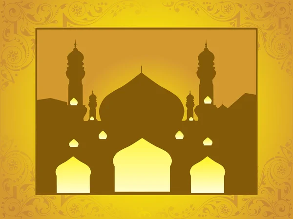 Marco abstracto de mezquitas, ilustración — Vector de stock