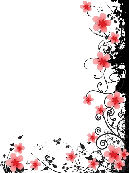 Soyut çiçek desenli kartı — Stok Vektör