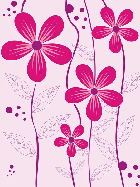 背景与粉红色的花 — 图库矢量图片