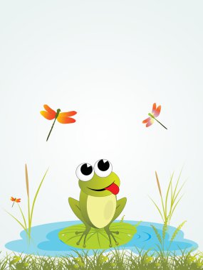 Background with frog clipart