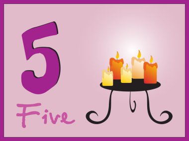 Frame with mathmatical number five clipart