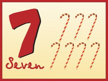 Frame with mathmatical number seven clipart