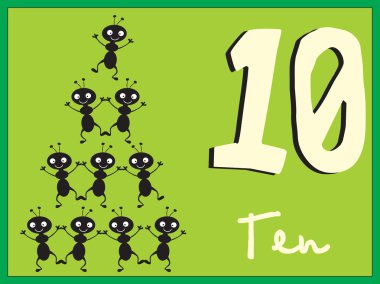 Frame with mathmatical number ten clipart