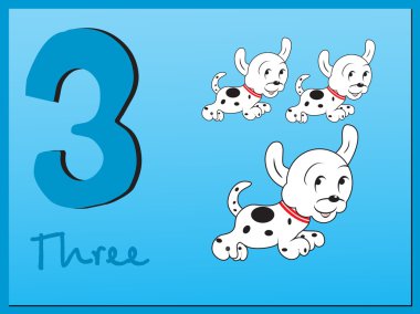 Frame with mathmatical number three clipart