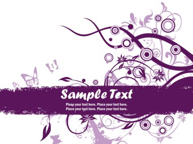 Purple floral pattern with butterfly clipart