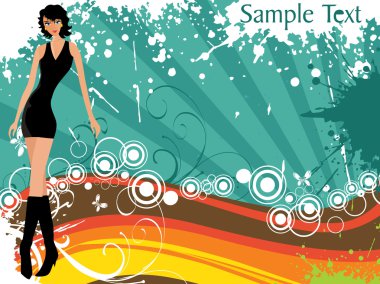 Texture background with sexy girl clipart