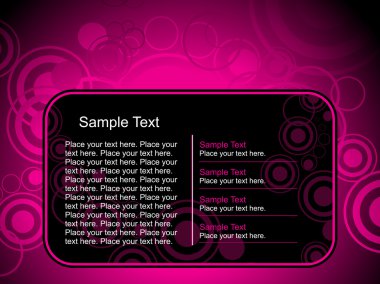 Background with pink circle and banner clipart