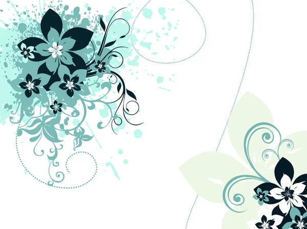 Grungy floralen Hintergrund mit Kunstwerk — Stockvektor
