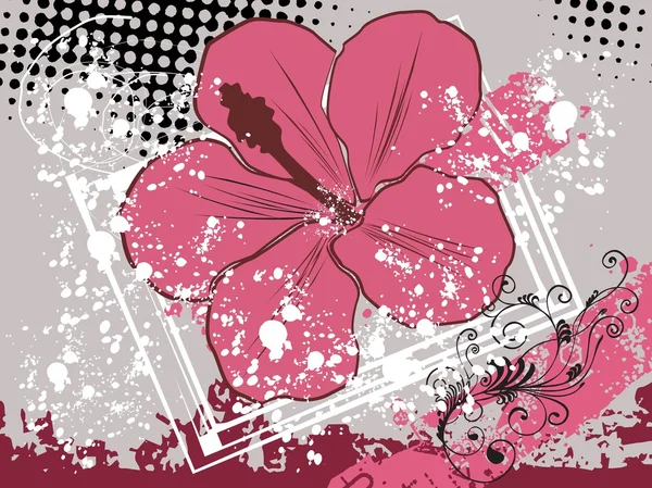 Fond grunge avec floral — Image vectorielle