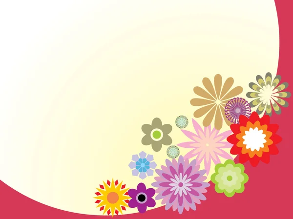 Floraison colorée avec fond — Image vectorielle