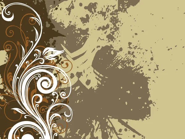 Grunge fond avec un design floral — Image vectorielle